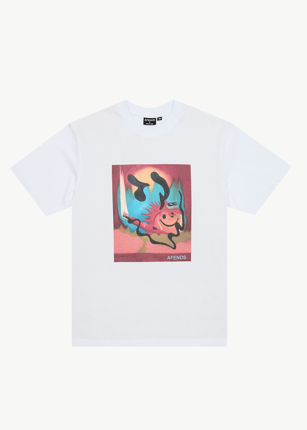 AFENDS Mens Apocalypso - Retro Fit Tee - White